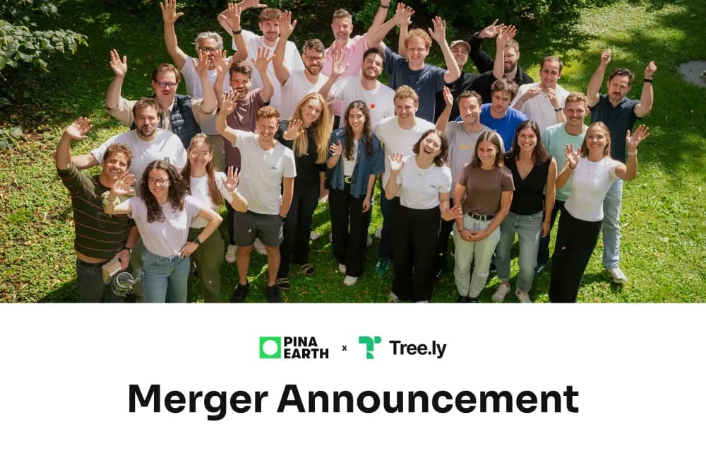 Team members from Pina Earth and Tree.ly celebrating merger announcement